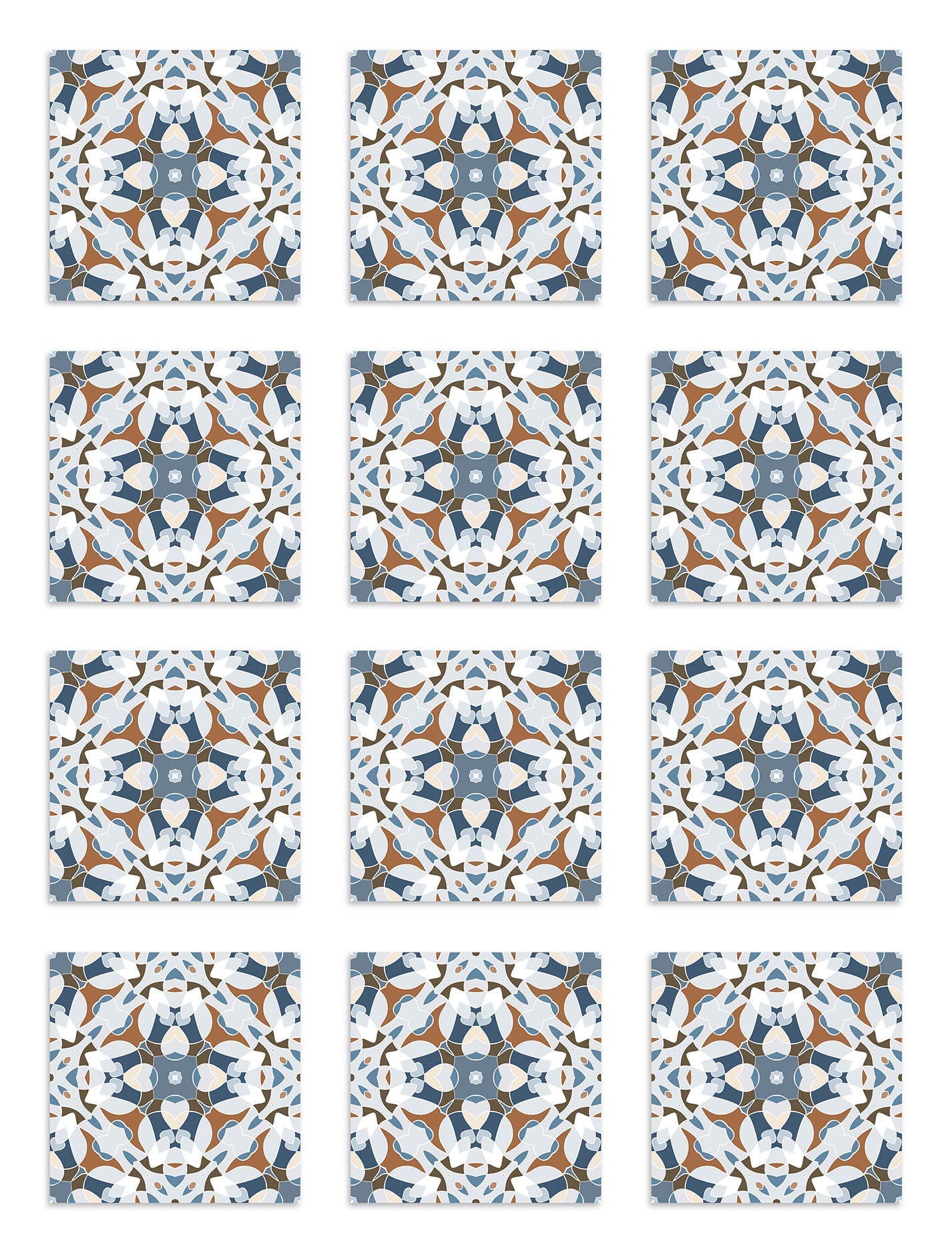 Azulejo Adhesivo Baldosa Modelo Oriental Azul Home & Living 