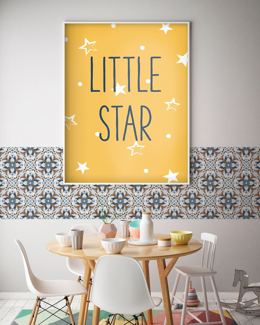 Azulejo Adhesivo Baldosa Modelo Oriental Azul Home & Living 