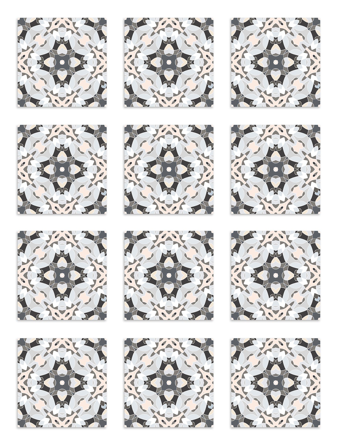 Azulejo Adhesivo Baldosa Modelo Oriental Gris Home & Living 