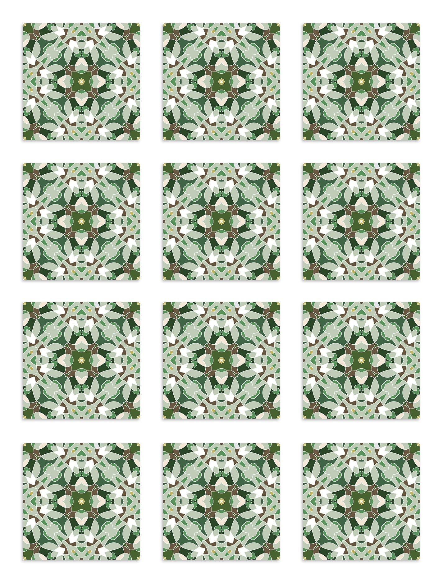 Azulejo Adhesivo Baldosa Modelo Oriental Verde Home & Living 