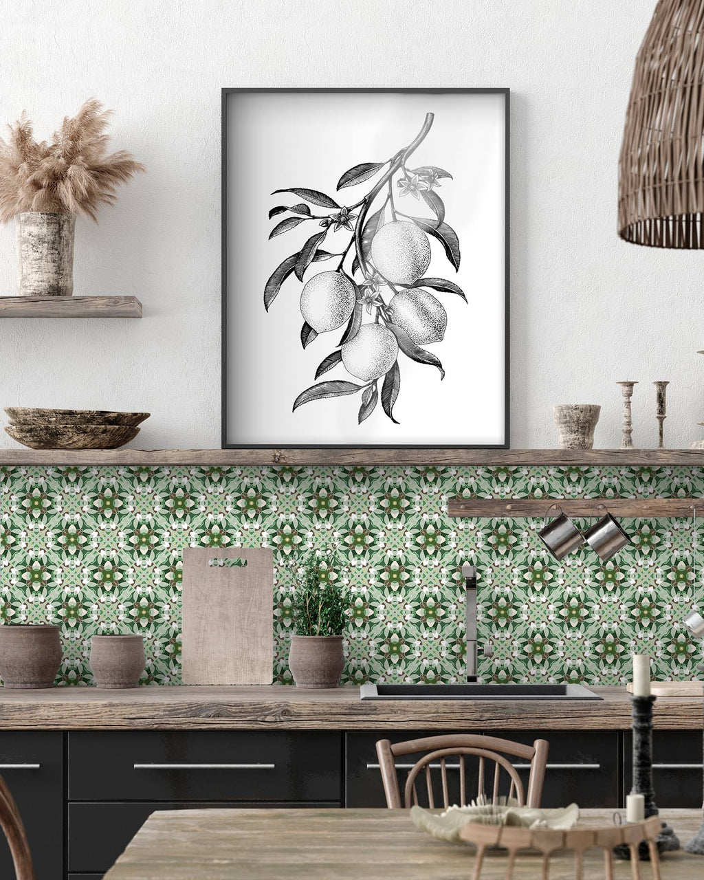 Azulejo Adhesivo Baldosa Modelo Oriental Verde Home & Living 