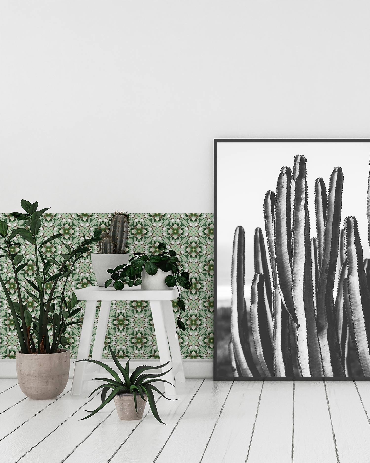 Azulejo Adhesivo Baldosa Modelo Oriental Verde Home & Living 