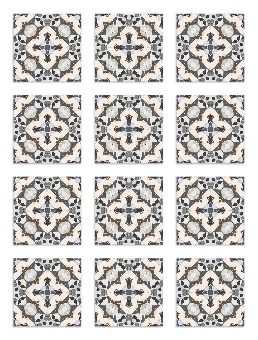 Azulejo Adhesivo Baldosín Estilo Oriental Gris Home & Living 