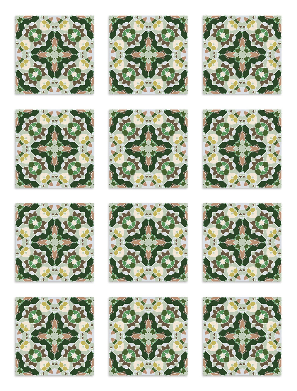 Azulejo Adhesivo Baldosín Estilo Oriental Verde Home & Living 