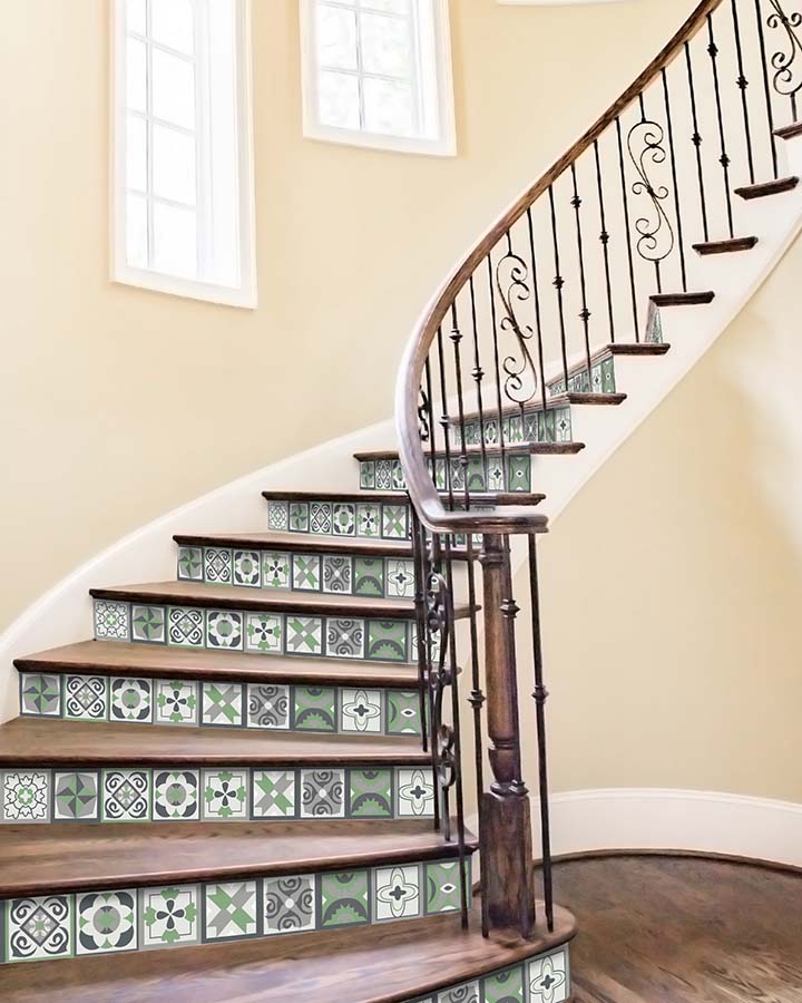 Azulejo Adhesivo Diseño Hidráulico Verde Home & Living 