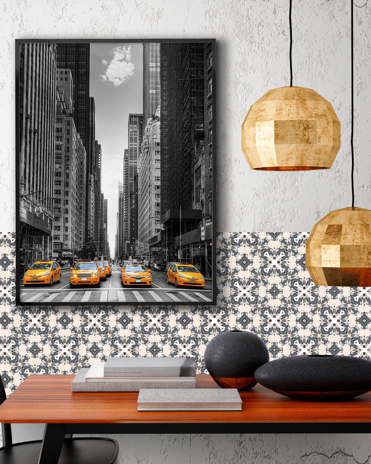 Azulejo Adhesivo Hidráulica Tipo Oriental Gris Home & Living 