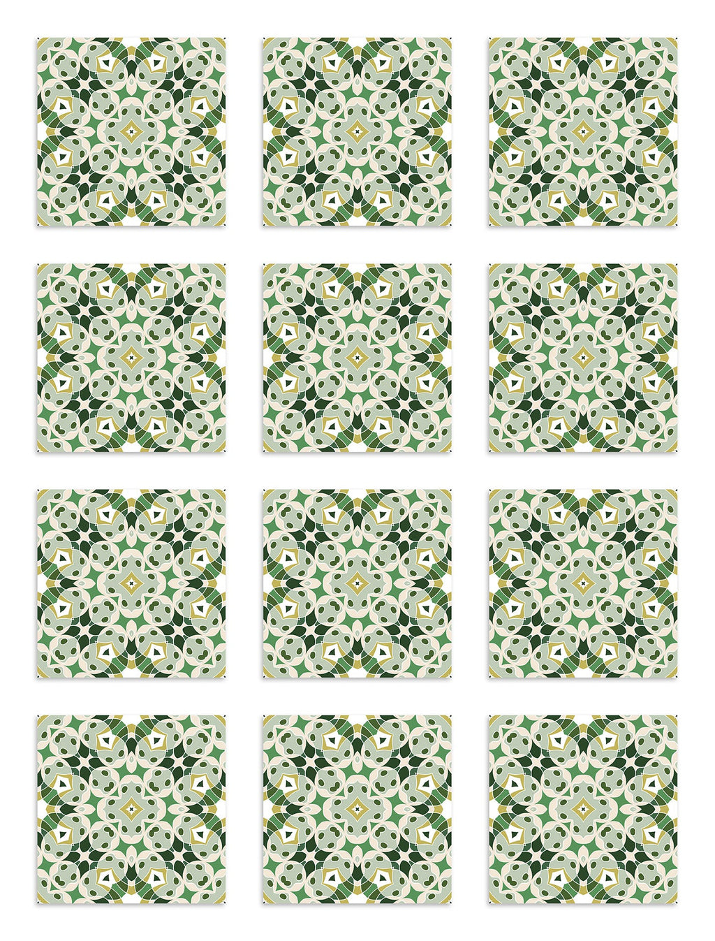 Azulejo Adhesivo Hidráulica Tipo Oriental Verde Home & Living 