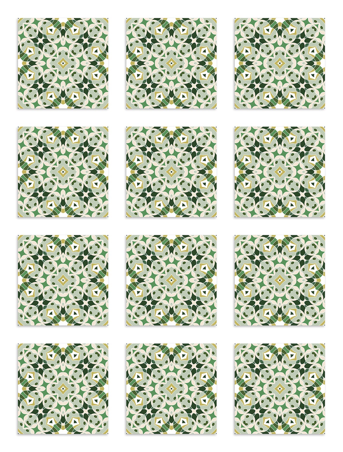 Azulejo Adhesivo Hidráulica Tipo Oriental Verde Home & Living 