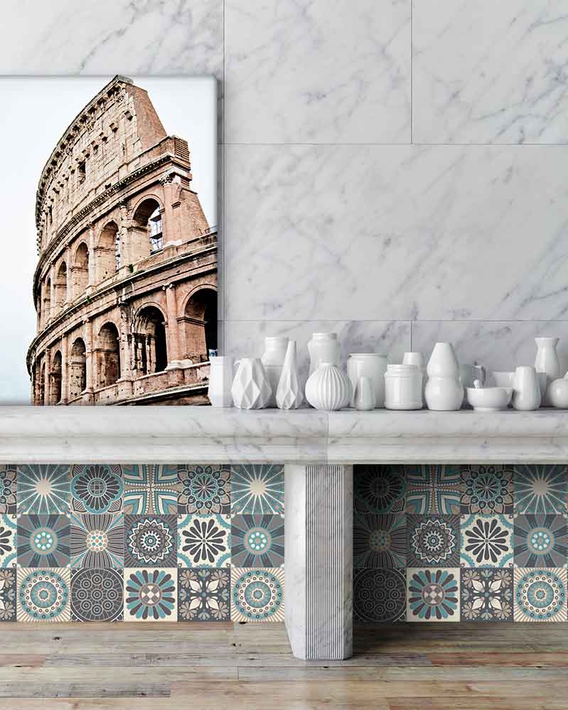 Azulejo Adhesivo Hidráulico Azul Home & Living 