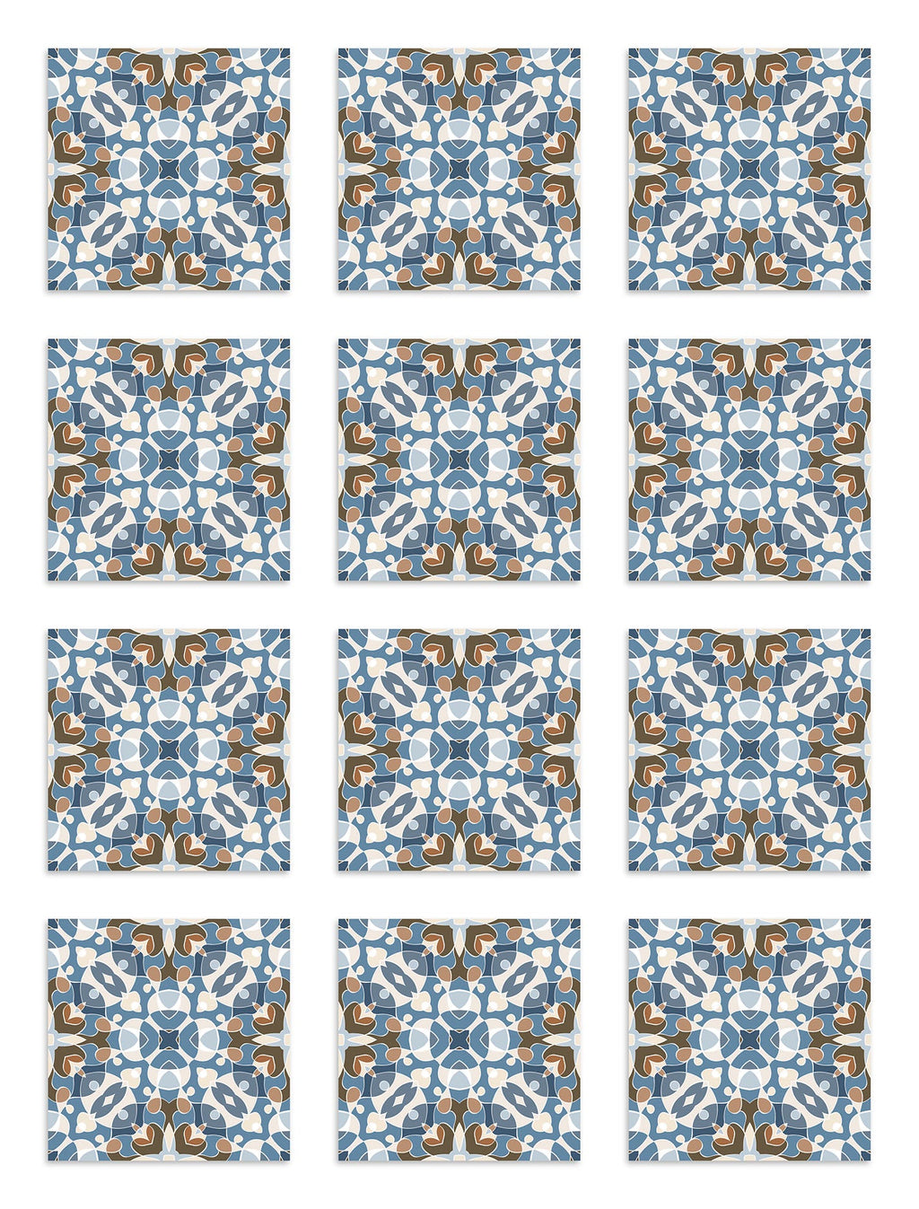 Azulejo Adhesivo Hidráulico Estilo Oriental Azul Home & Living 