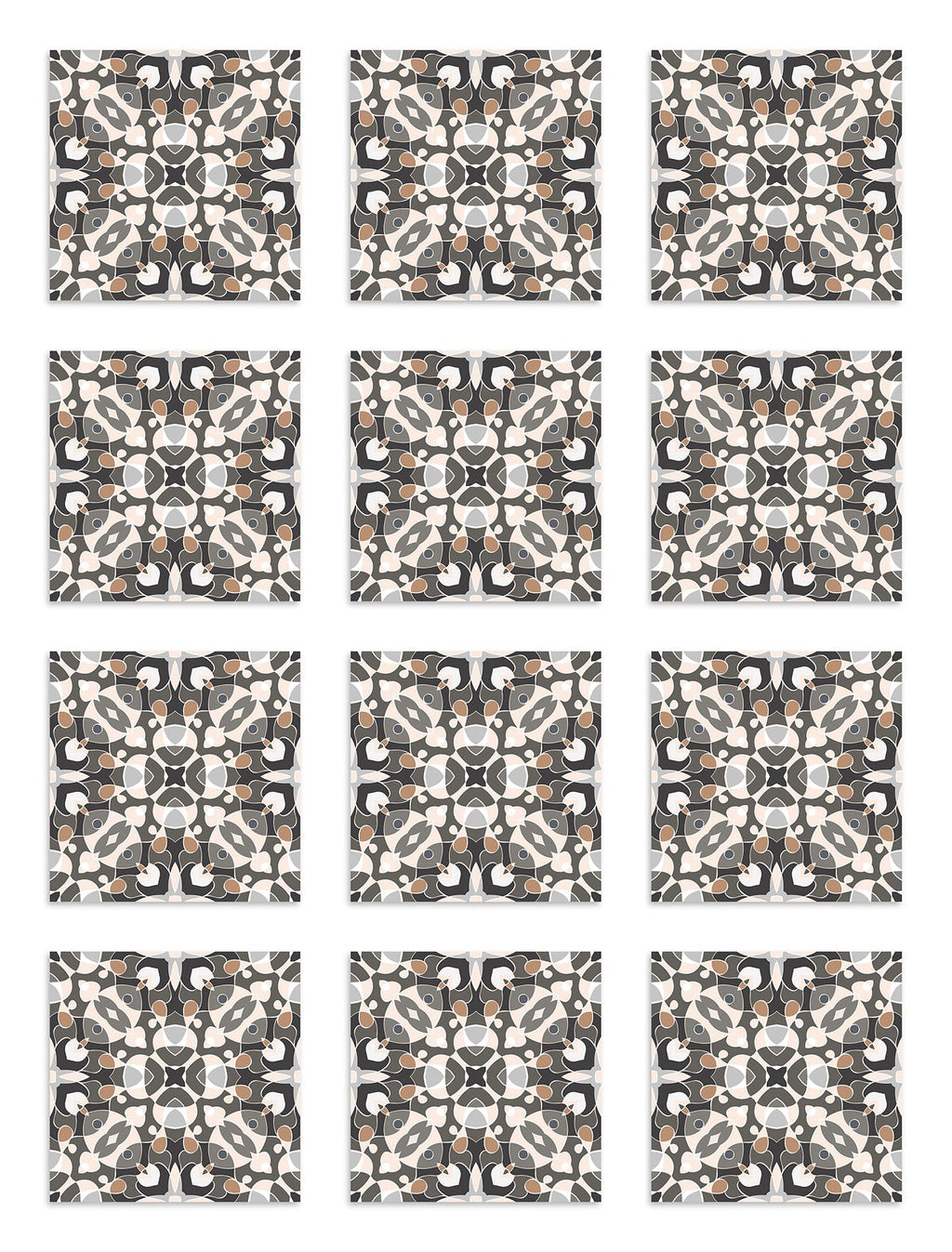 Azulejo Adhesivo Hidráulico Estilo Oriental Gris Home & Living 