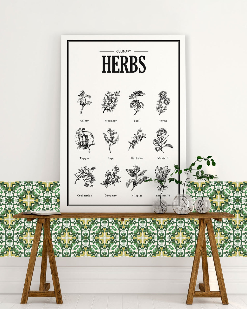 Azulejo Adhesivo Hidráulico Estilo Oriental Verde Home & Living 