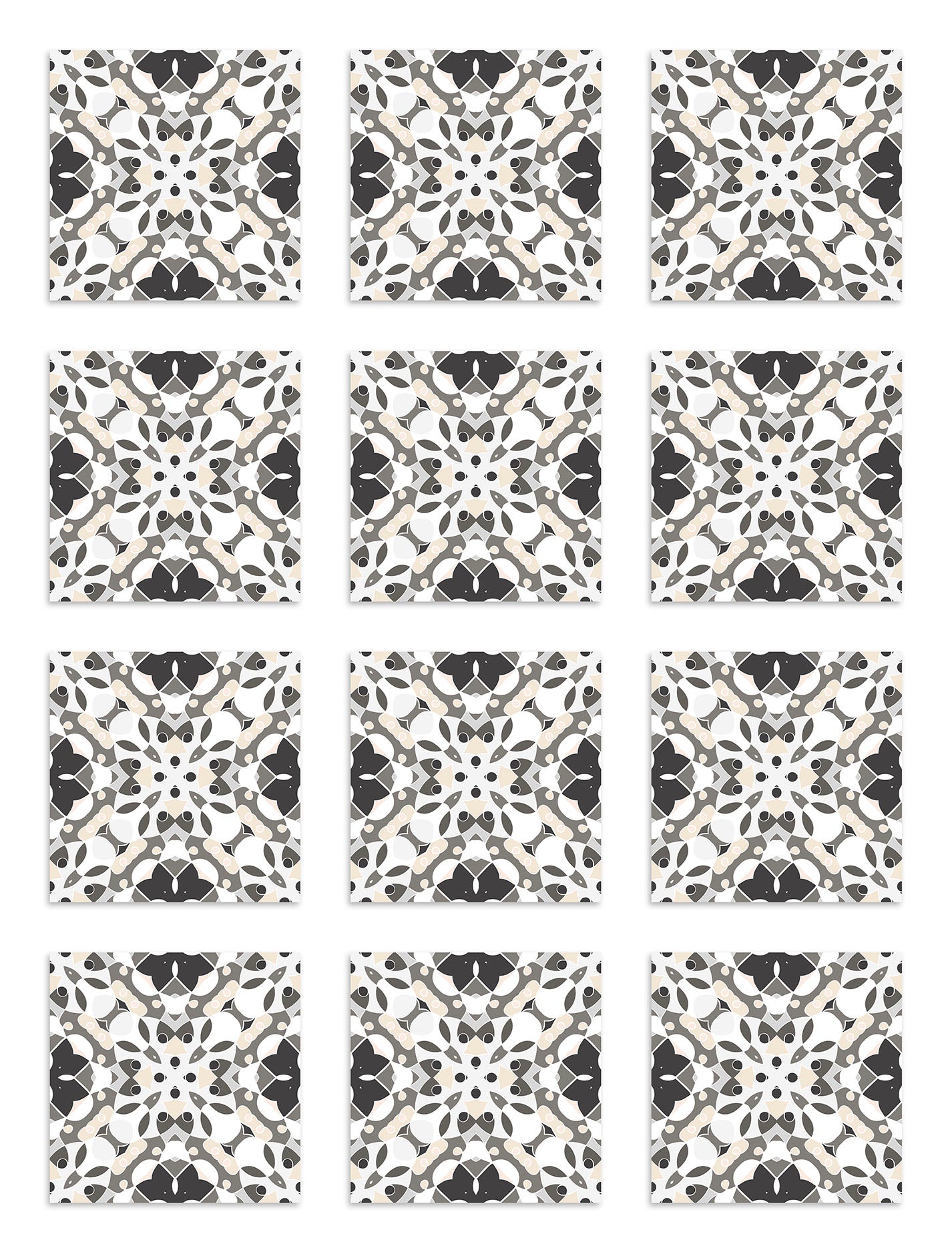 Azulejo Adhesivo Hidráulico Oriental Mosaico Gris Home & Living 