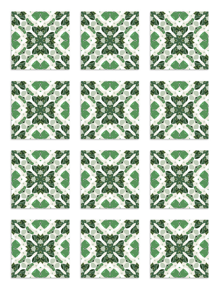 Azulejo Adhesivo Hidráulico Oriental Mosaico Verde Home & Living 