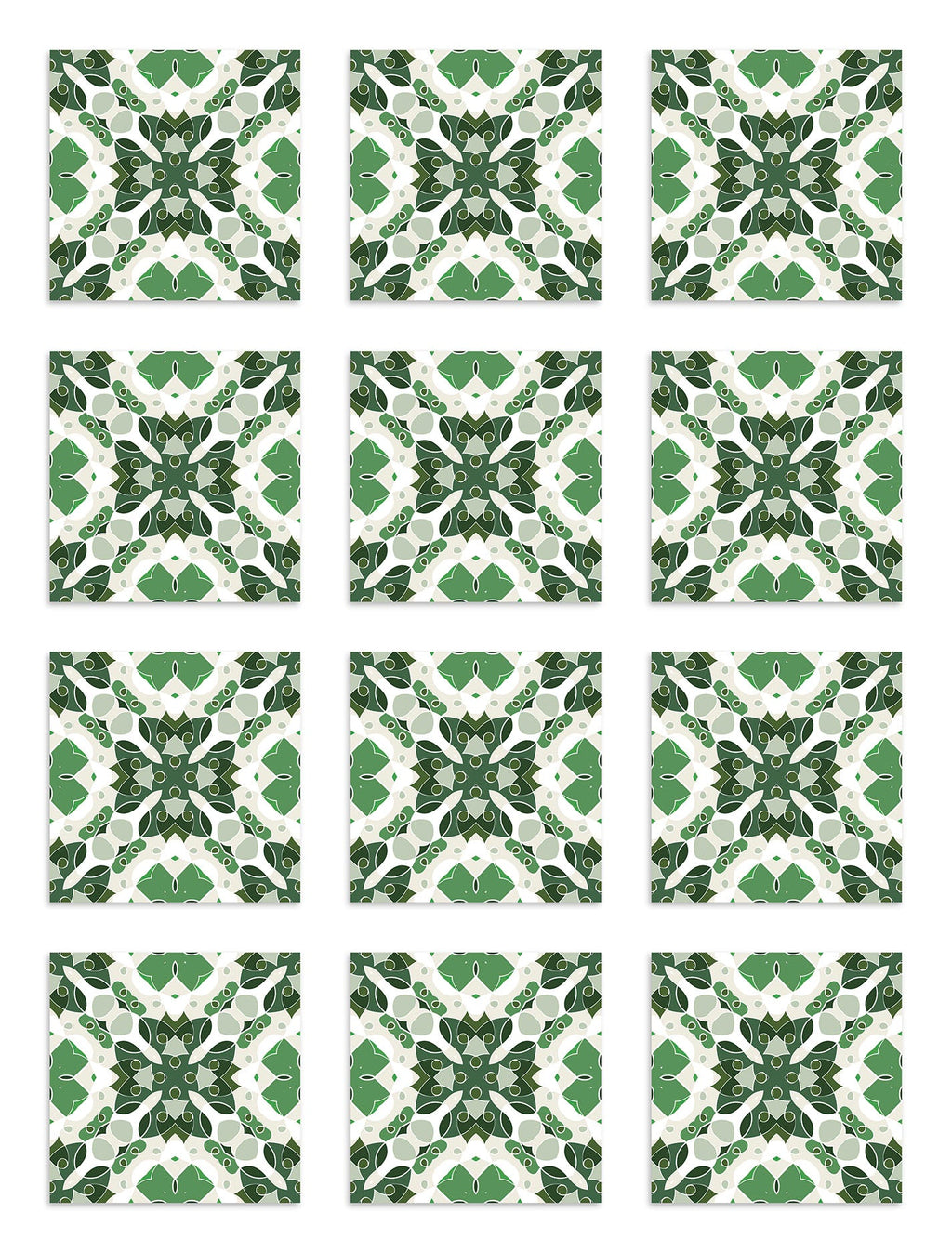 Azulejo Adhesivo Hidráulico Oriental Mosaico Verde Home & Living 