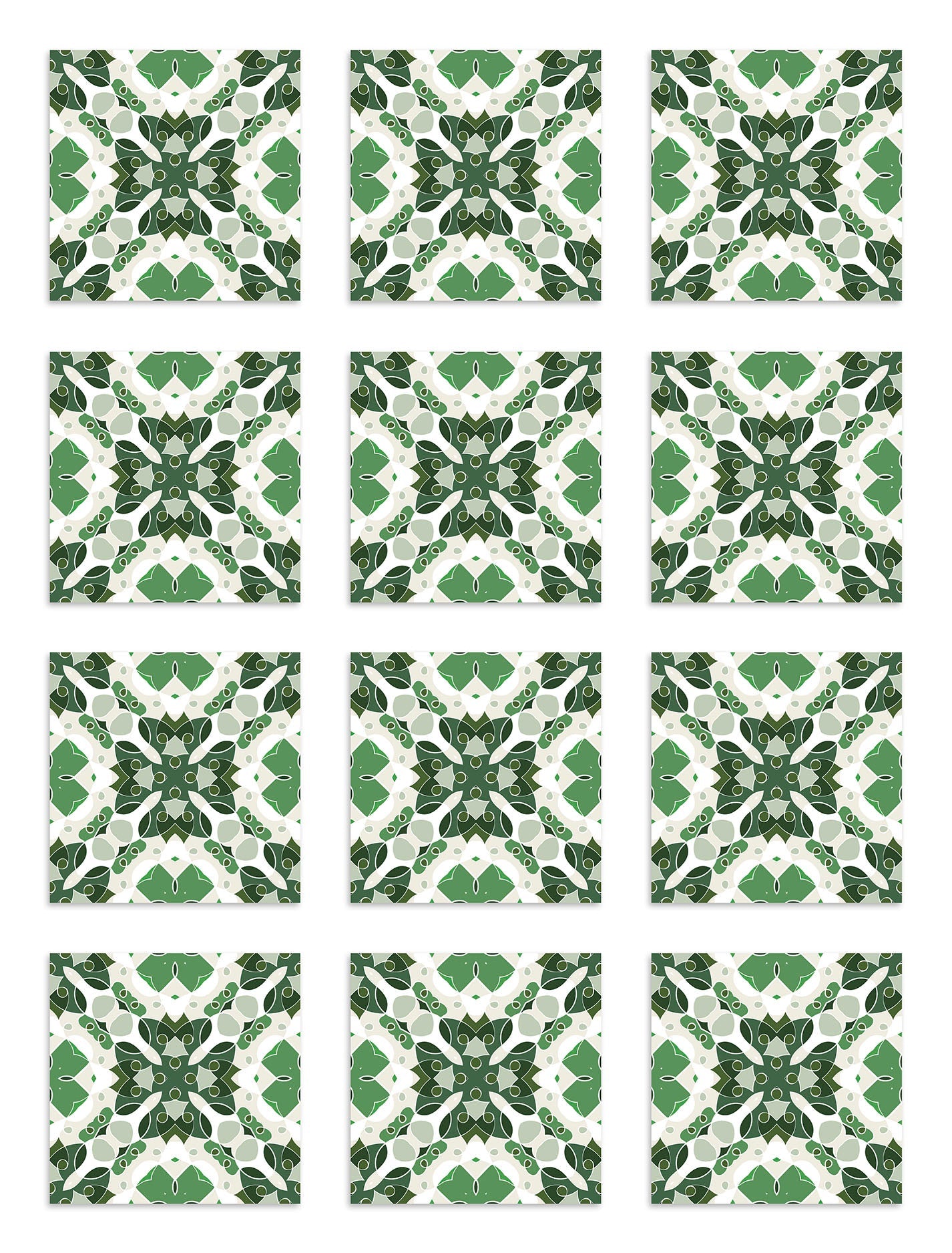 Azulejo Adhesivo Hidráulico Oriental Mosaico Verde Home & Living 