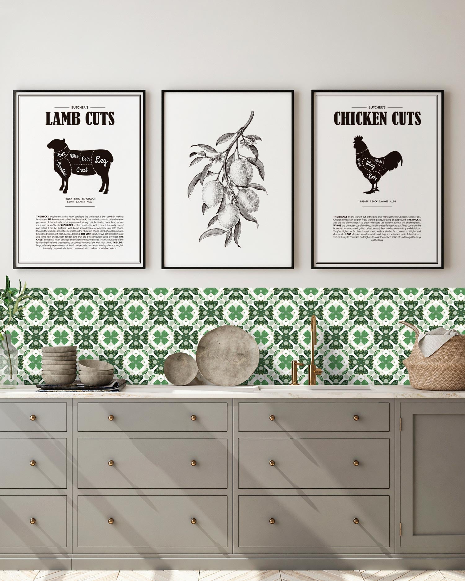 Azulejo Adhesivo Hidráulico Oriental Mosaico Verde Home & Living 