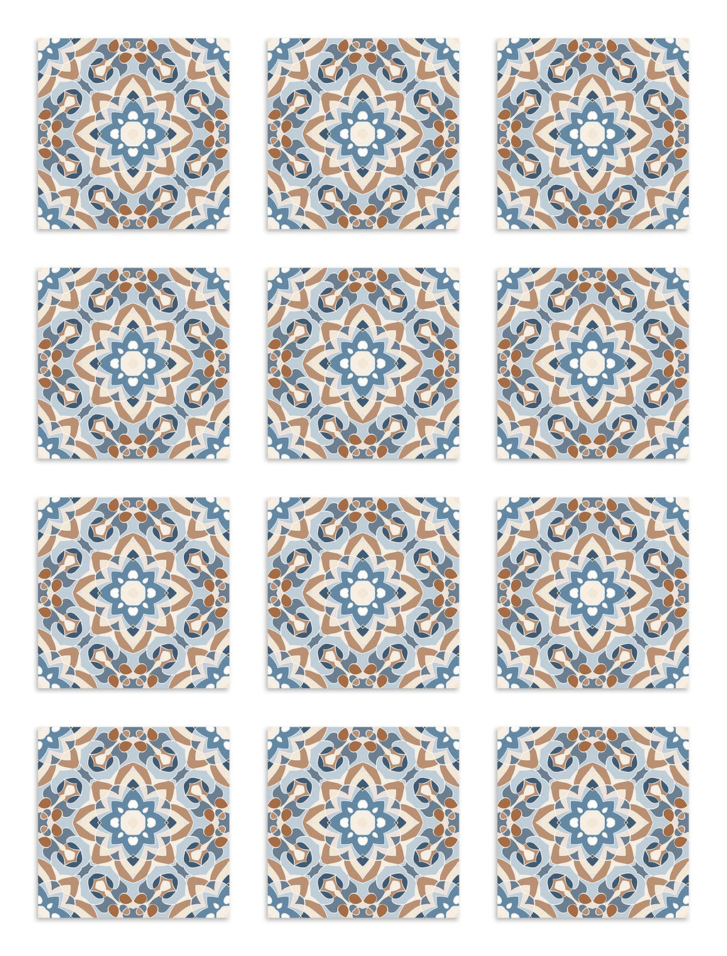 Azulejo Adhesivo Oriental Floreada Azul Home & Living 