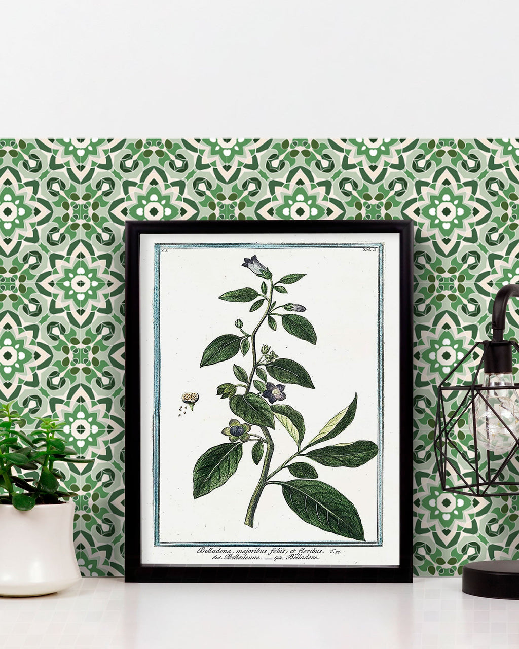 Azulejo Adhesivo Oriental Floreada Verde Home & Living 