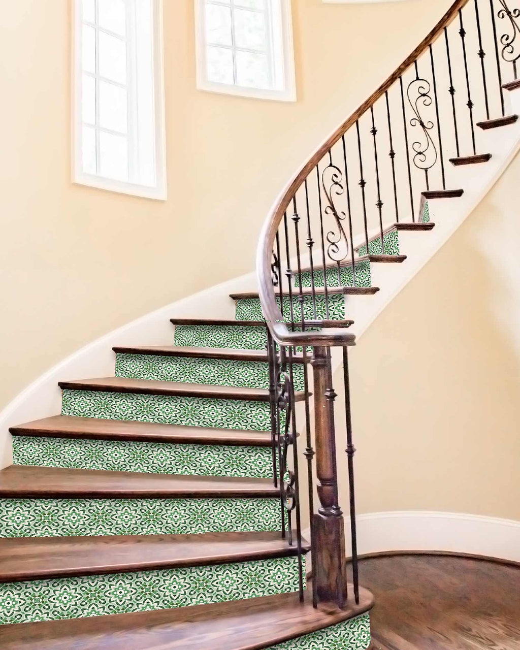 Azulejo Adhesivo Oriental Floreada Verde Home & Living 