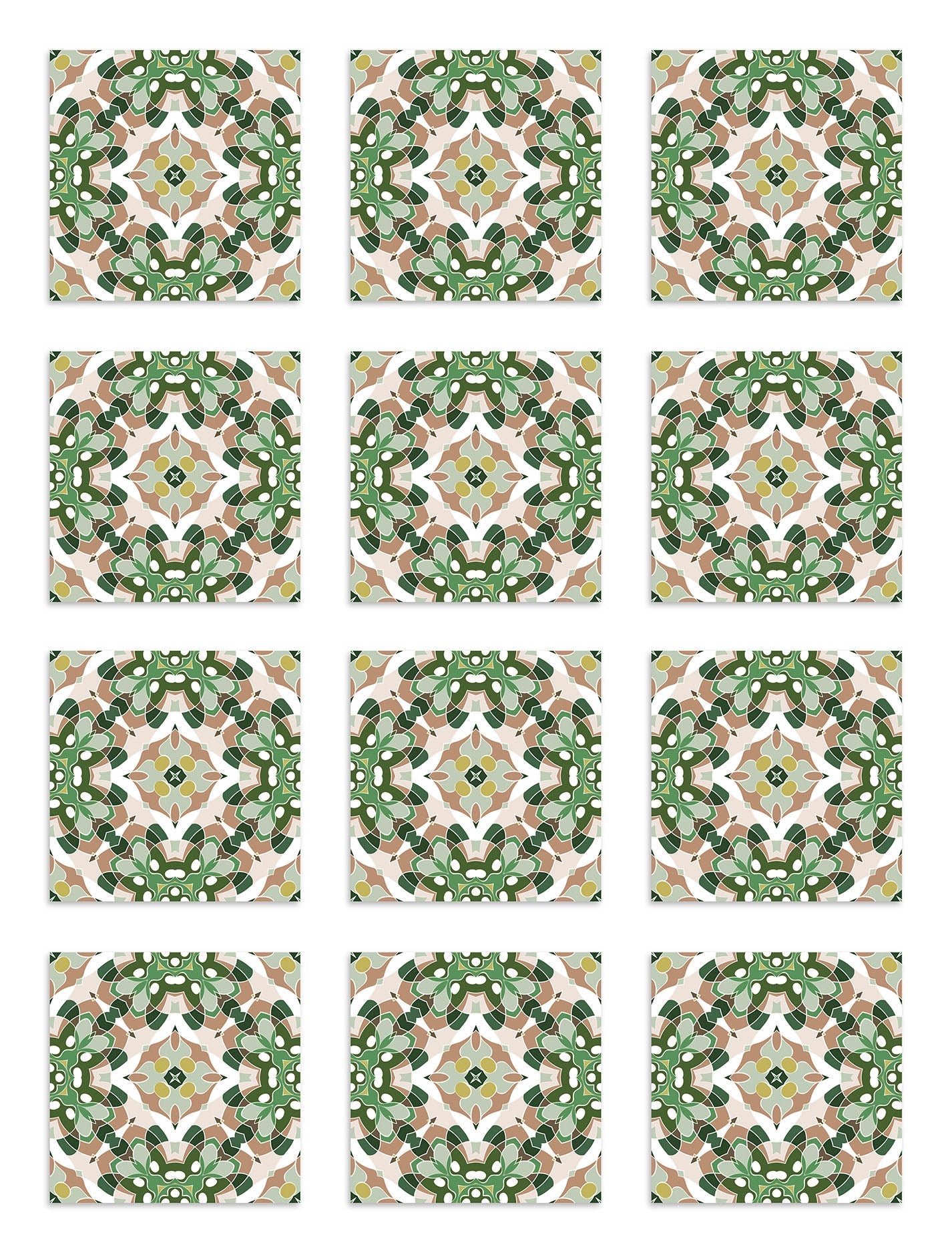 Azulejo Adhesivo Oriental Verde Home & Living 