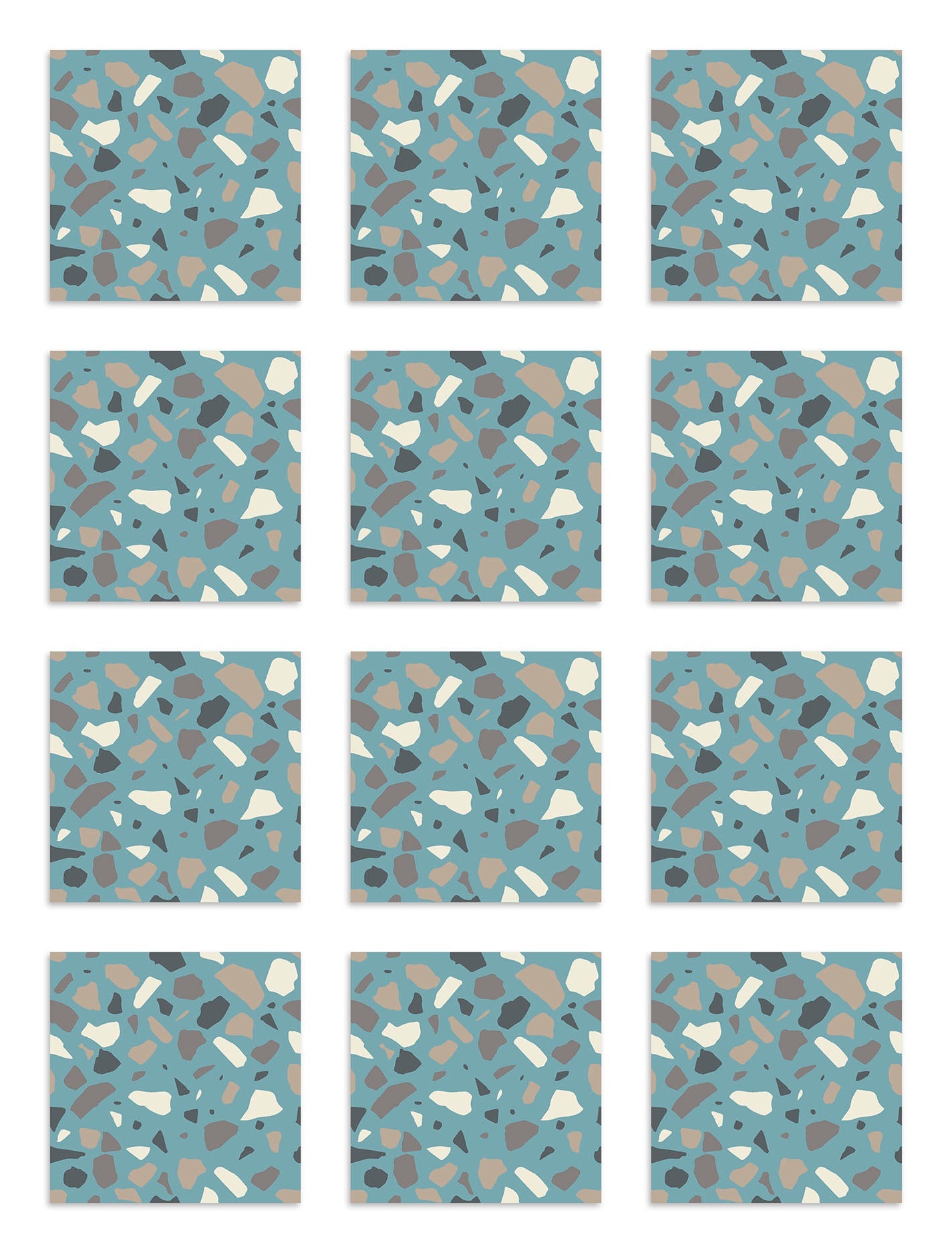 Azulejo Adhesivo Piedras Colores Azul Home & Living 