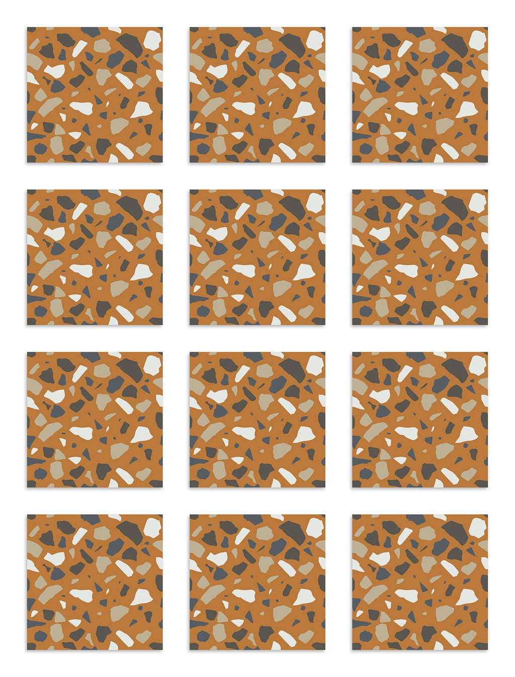 Azulejo Adhesivo Piedras Colores Naranja Home & Living 