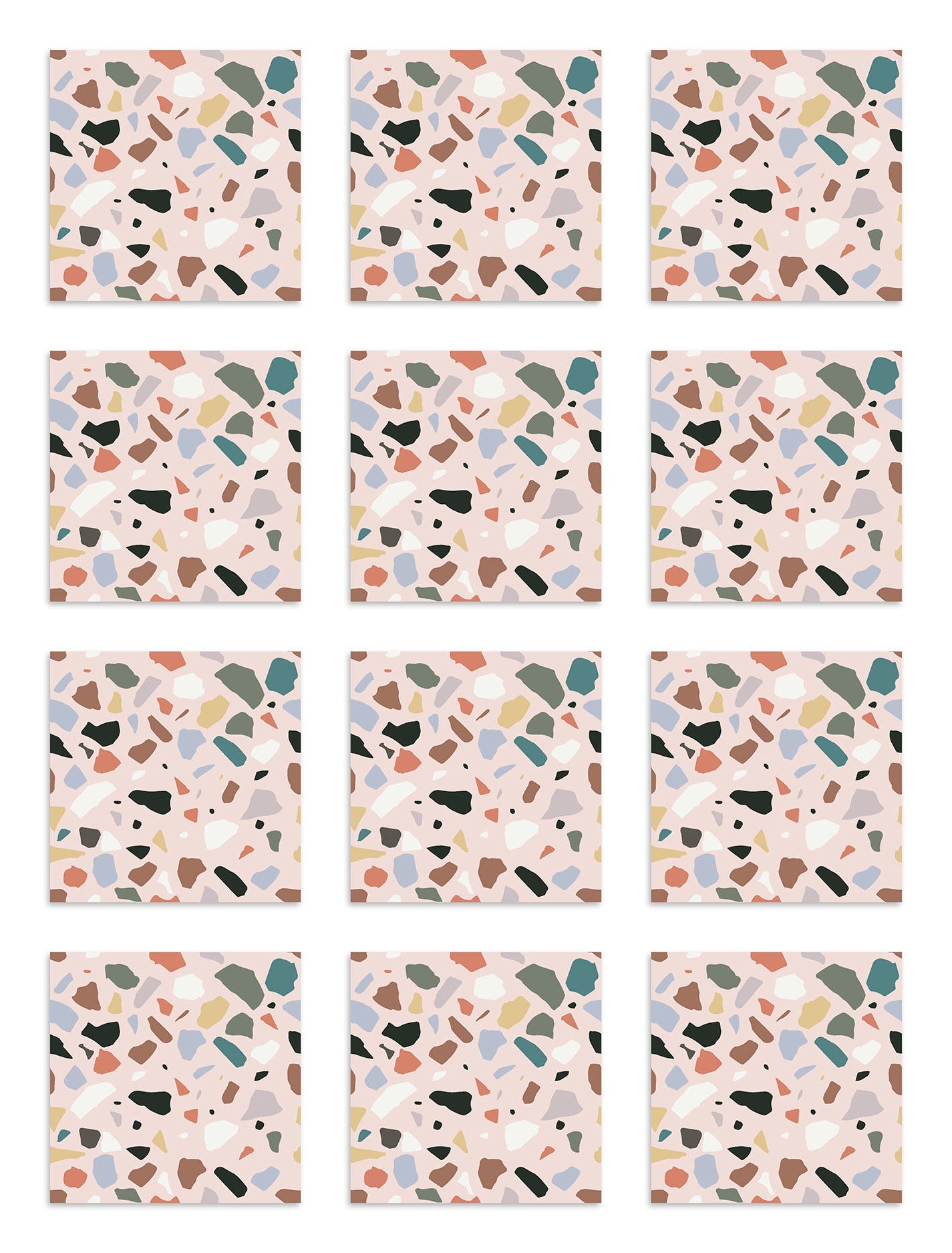 Azulejo Adhesivo Piedras Colores Rosa Home & Living 