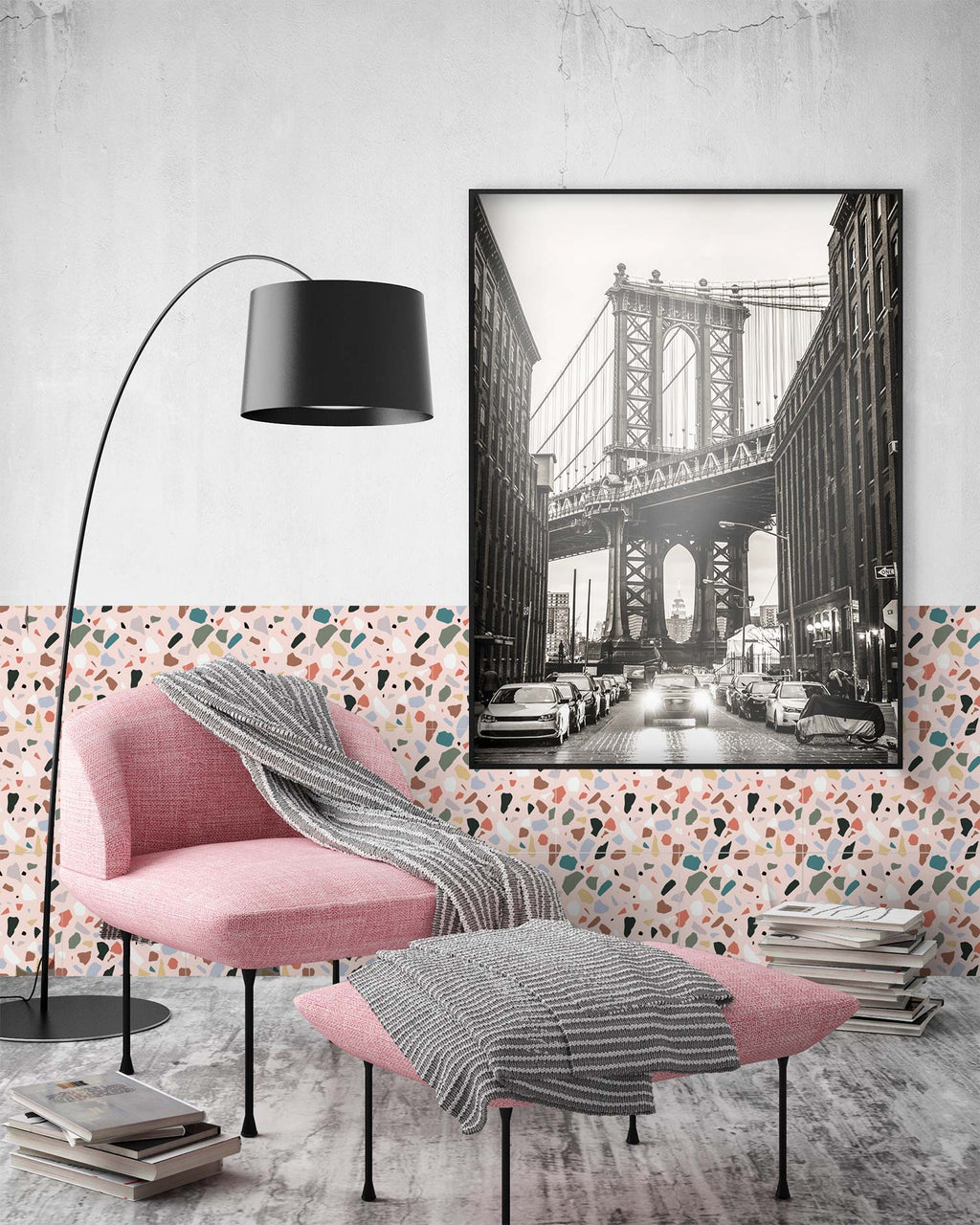 Azulejo Adhesivo Piedras Colores Rosa Home & Living 