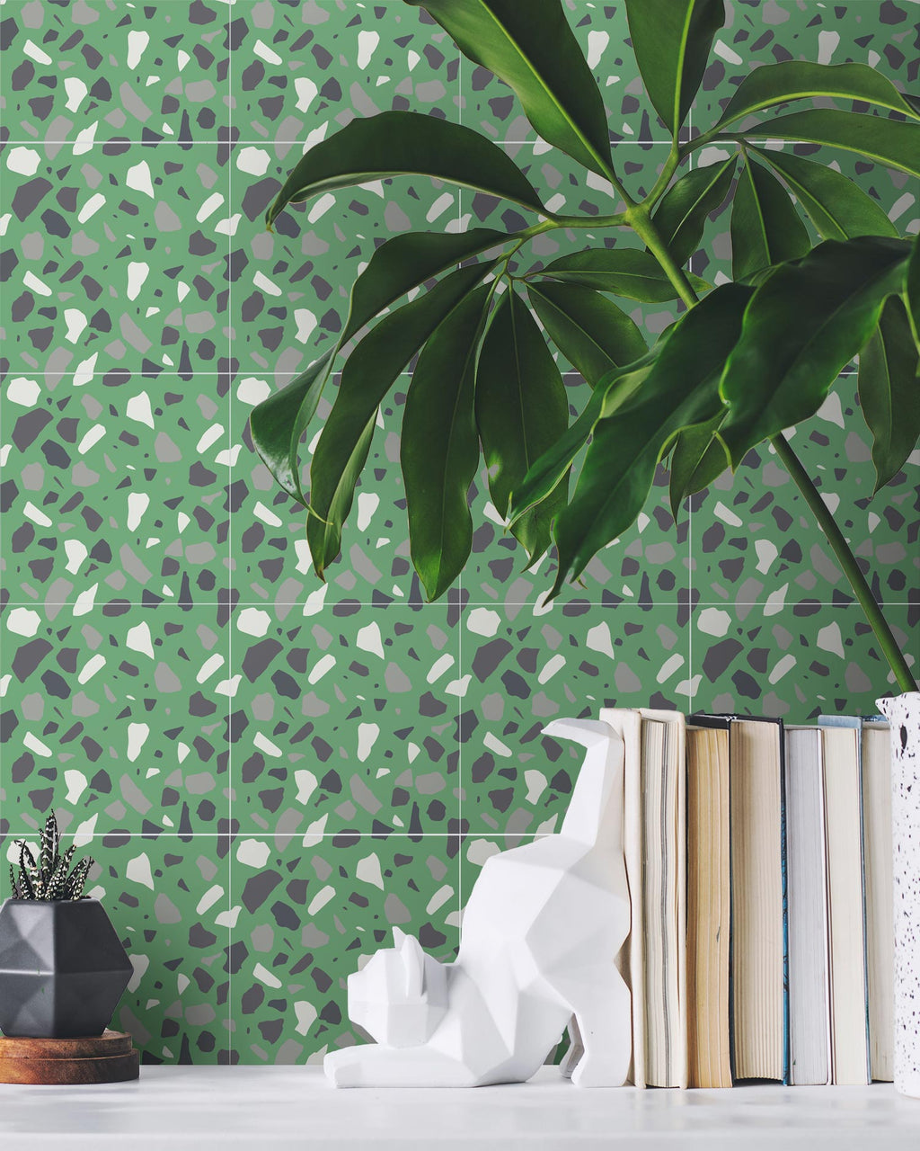 Azulejo Adhesivo Piedras Colores Verde Home & Living 