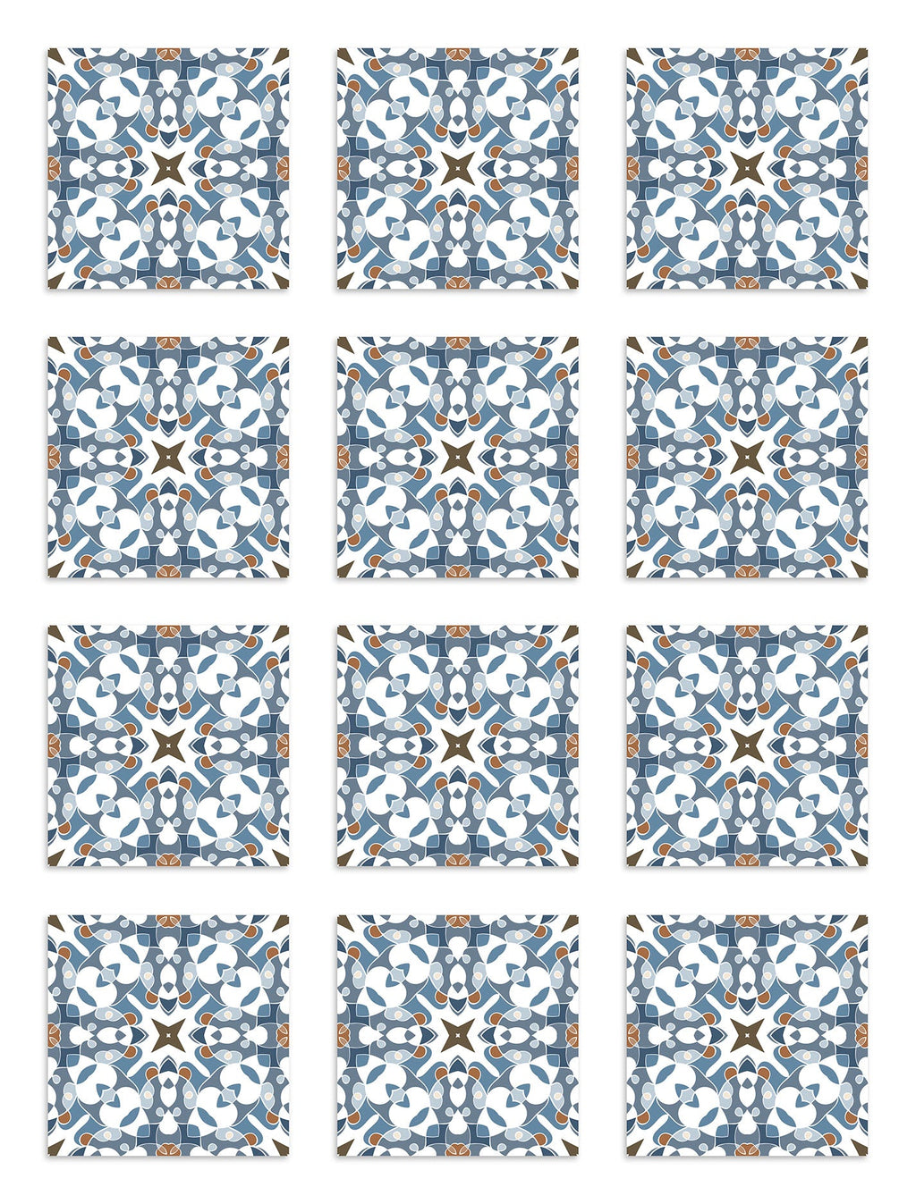 Azulejo Adhesivo Tipo Hidráulico Oriental Azul Home & Living 