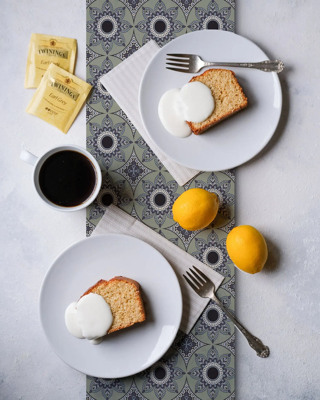 Camino de Mesa Vinílico Hidráulico Mandala Azul freeshipping - Home and Living