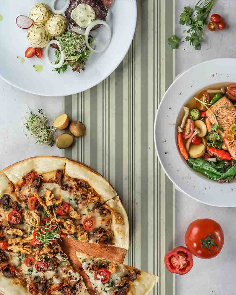 Camino de Mesa Vinílico Líneas Azules Home & Living 