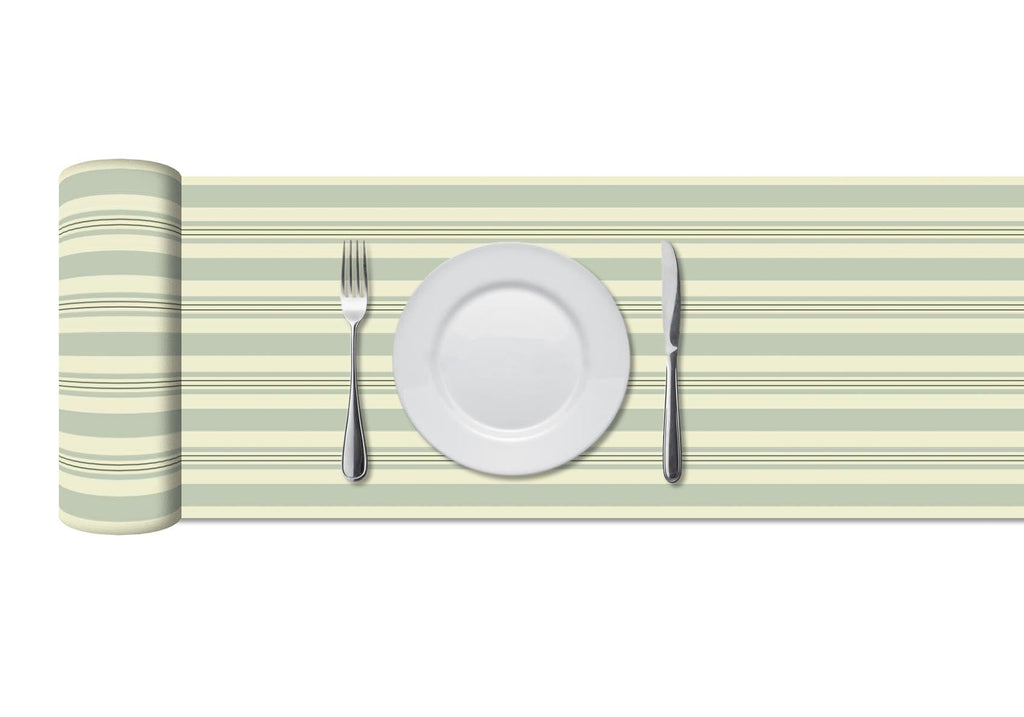 Camino de Mesa Vinílico Líneas Verdes Home & Living 