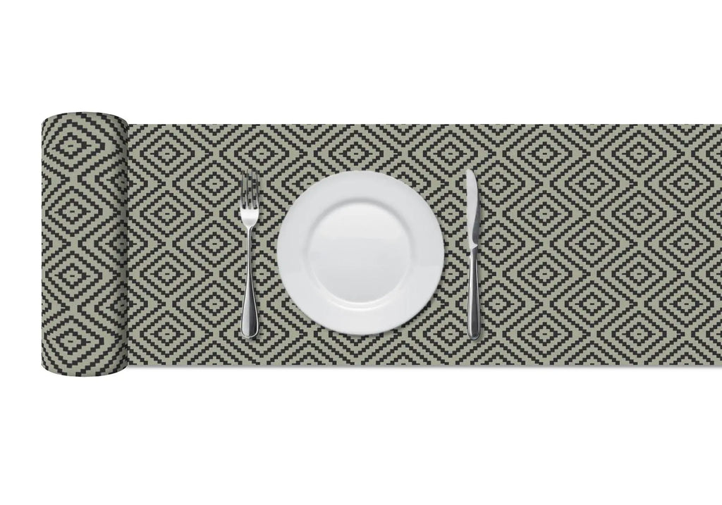 Camino de Mesa Vinílico Rombos Pequeños Azules freeshipping - Home and Living