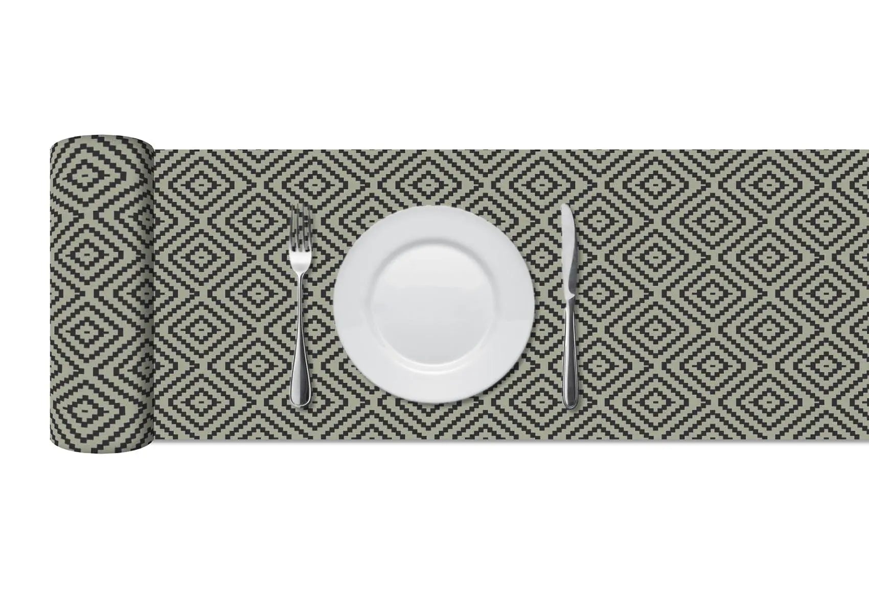 Camino de Mesa Vinílico Rombos Pequeños Azules freeshipping - Home and Living