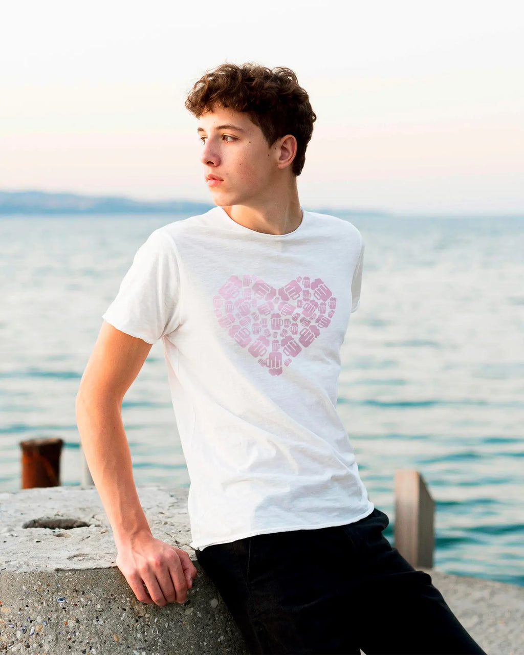 Camiseta de Manga Corta -  Beer Heart  - 100% Algodón Home & Living