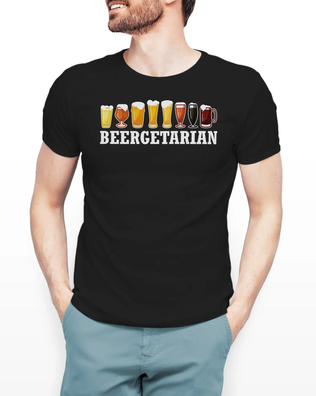 Camiseta de Manga Corta -  Beergetarian  - 100% Algodón Home & Living