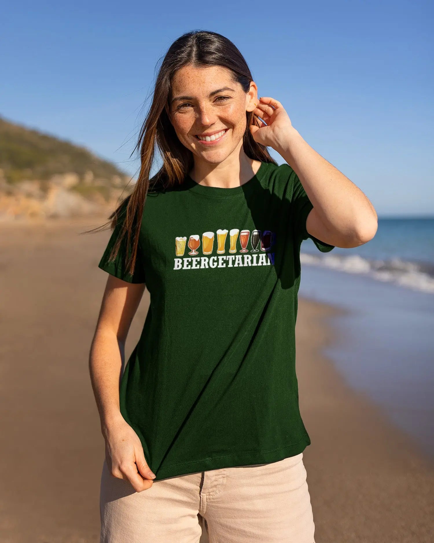 Camiseta de Manga Corta -  Beergetarian  - 100% Algodón Home & Living