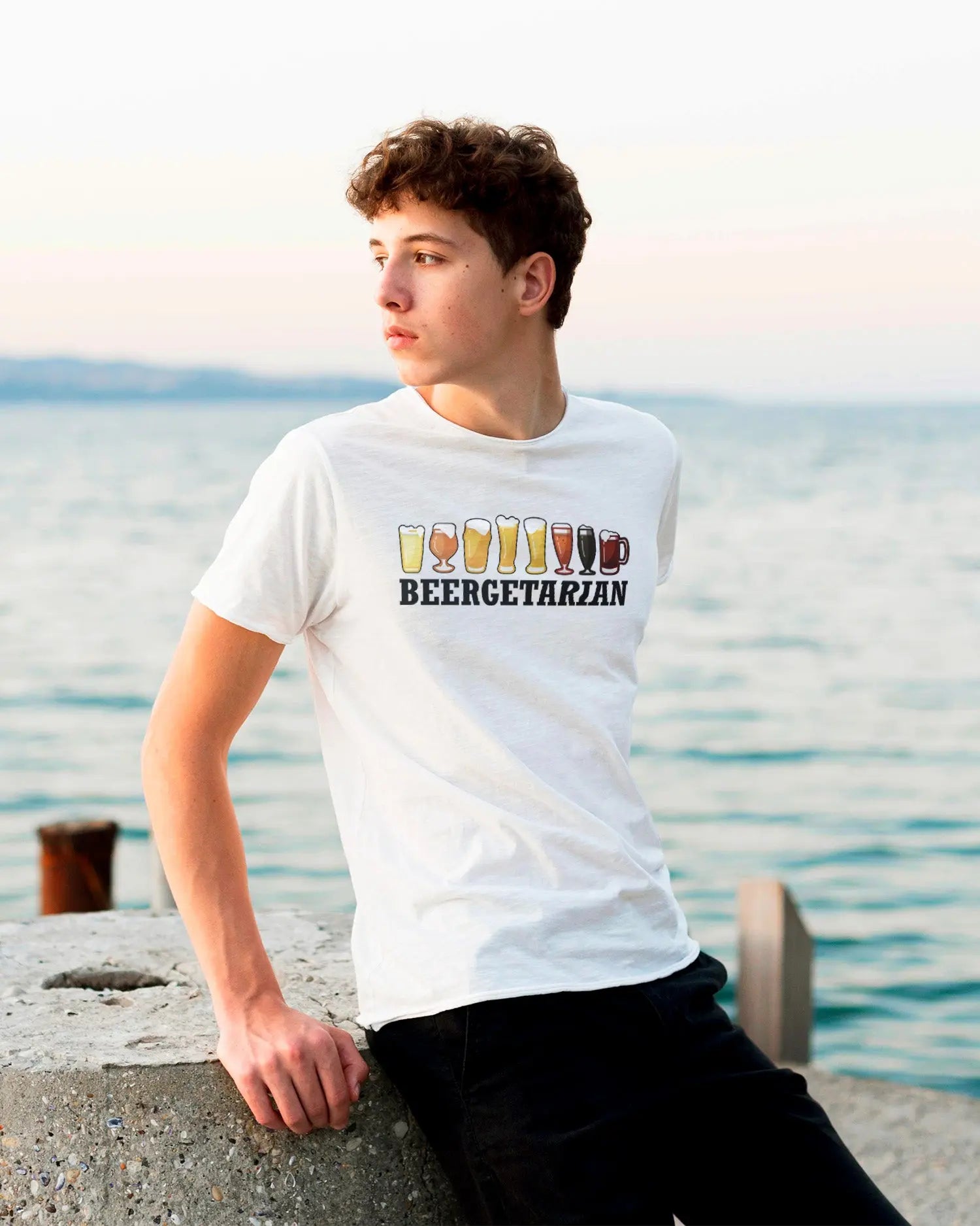 Camiseta de Manga Corta -  Beergetarian  - 100% Algodón Home & Living