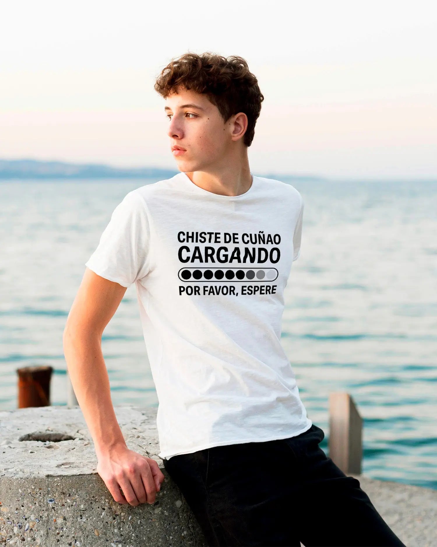 Camiseta de Manga Corta -  Chiste de Cuñado Cargando  - 100% Algodón Home & Living