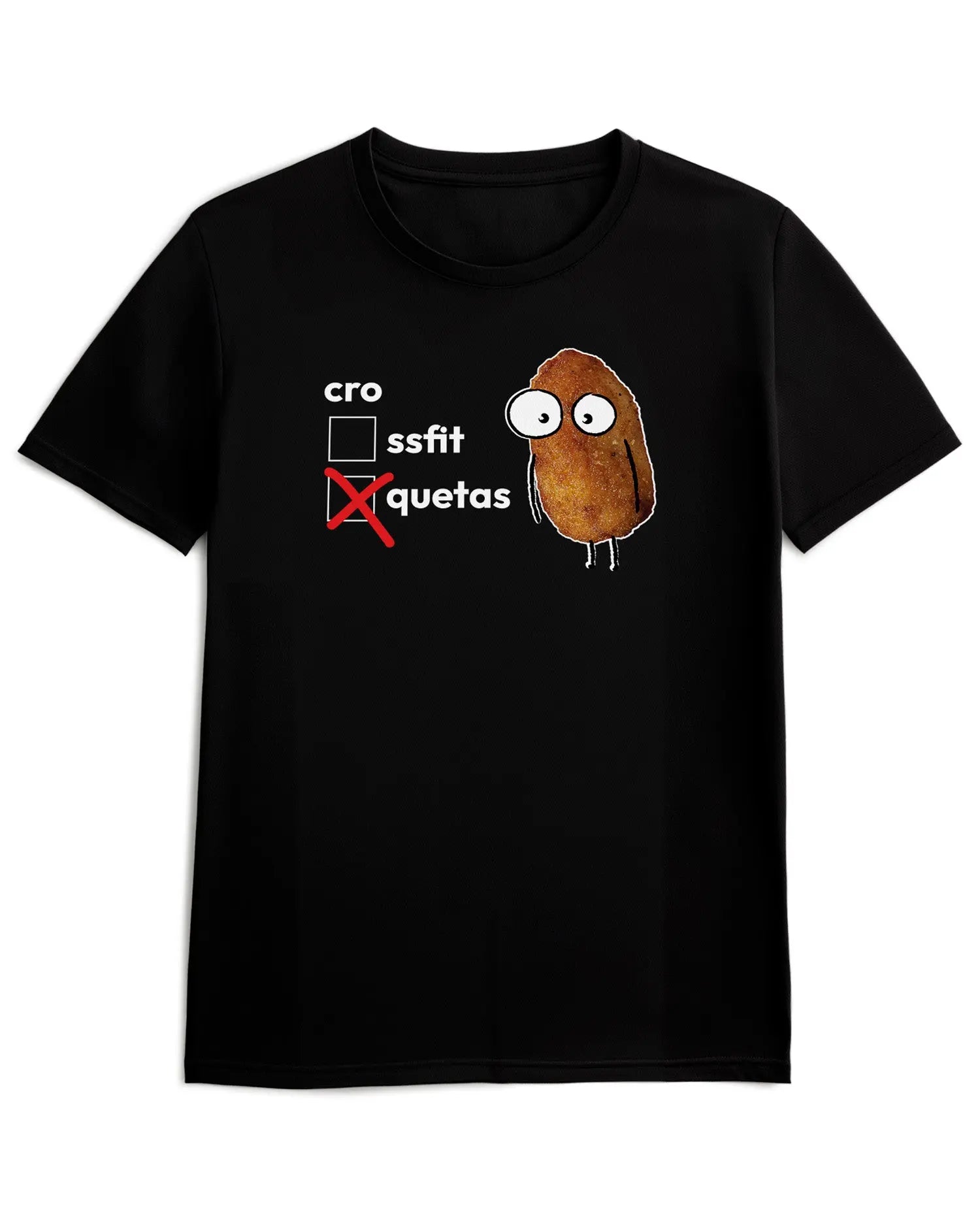 Camiseta de Manga Corta -  Croquetas vs Crossfit  - 100% Algodón Home & Living