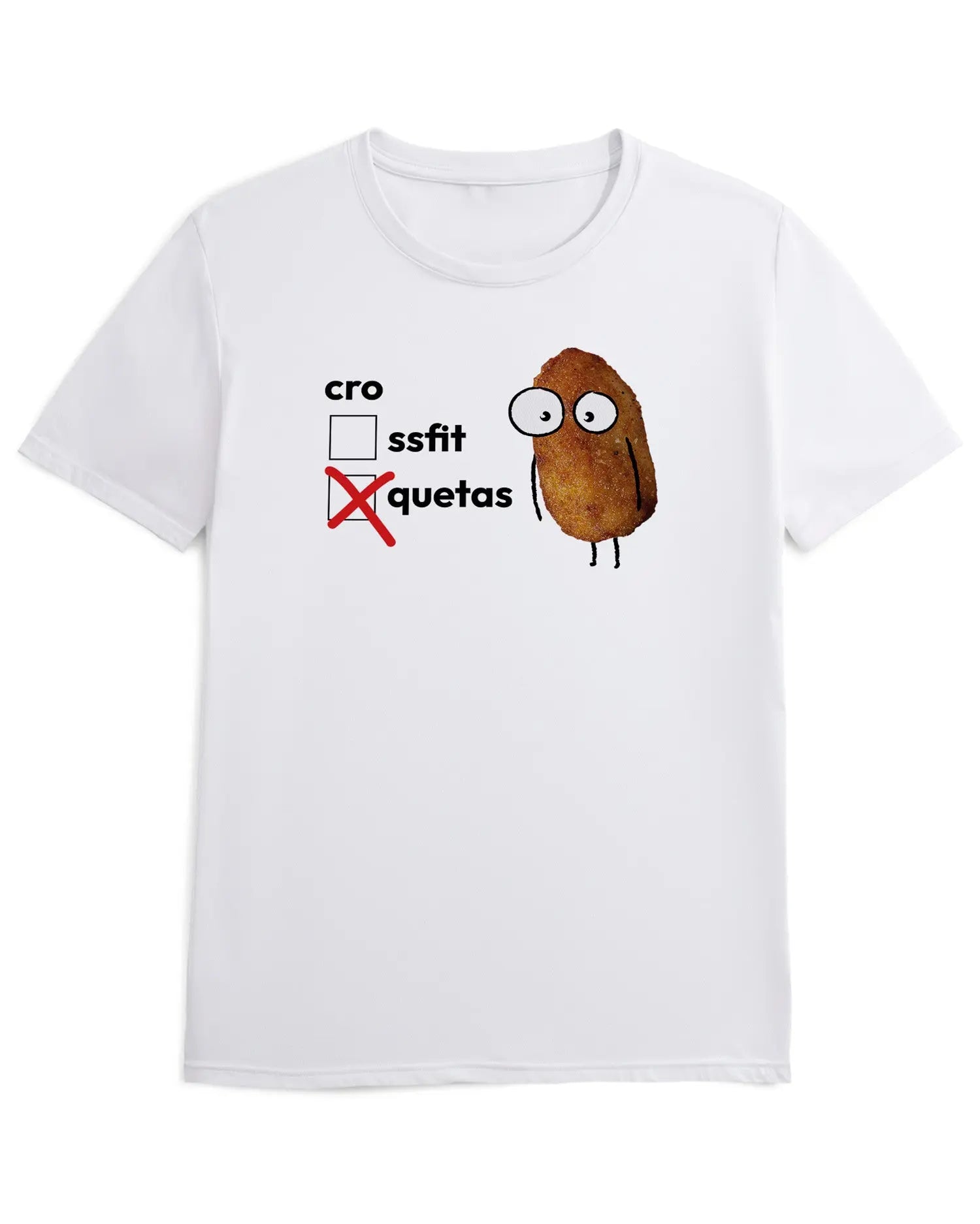 Camiseta de Manga Corta -  Croquetas vs Crossfit  - 100% Algodón Home & Living