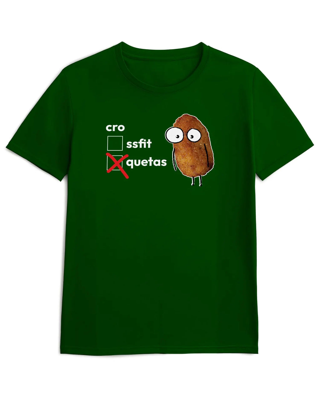 Camiseta de Manga Corta -  Croquetas vs Crossfit  - 100% Algodón Home & Living
