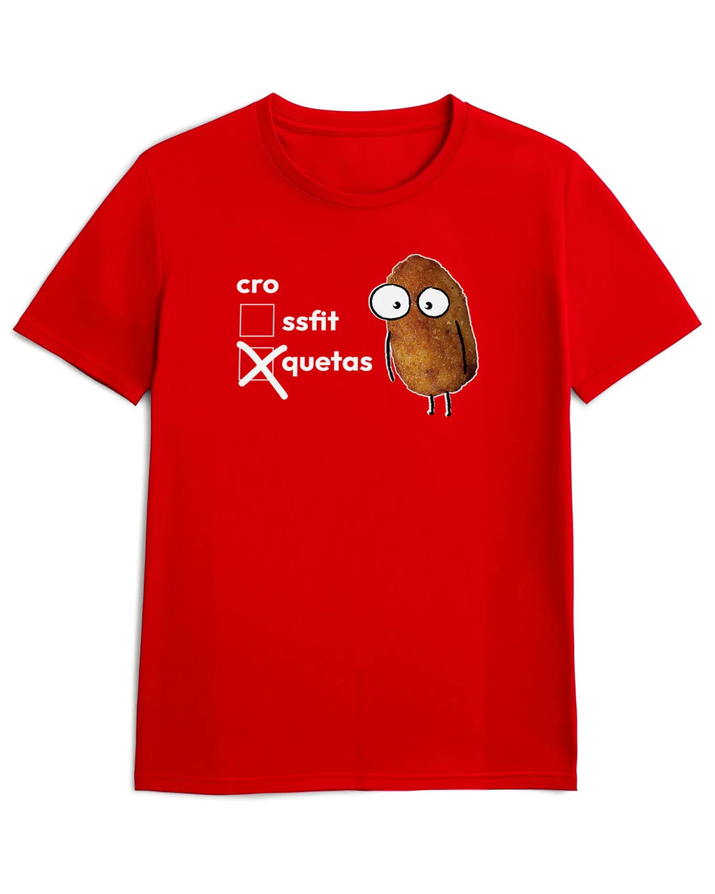 Camiseta de Manga Corta -  Croquetas vs Crossfit  - 100% Algodón Home & Living