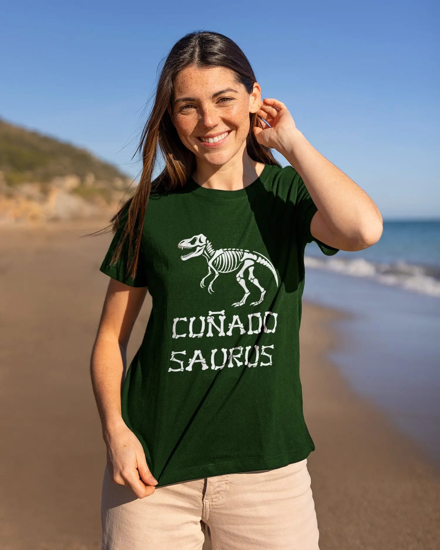 Camiseta de Manga Corta -  Cuñadosaurus Rex  - 100% Algodón Home & Living