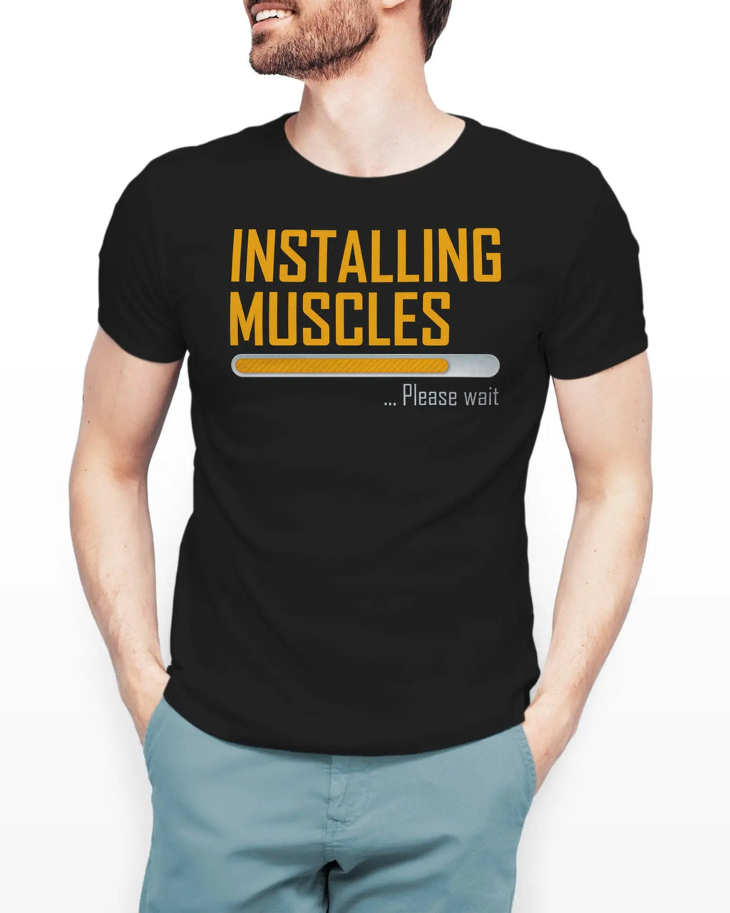 Camiseta de Manga Corta -  Installing Muscles  - 100% Algodón Home & Living