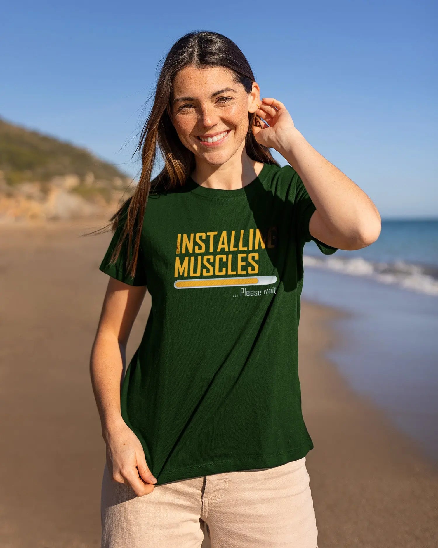 Camiseta de Manga Corta -  Installing Muscles  - 100% Algodón Home & Living