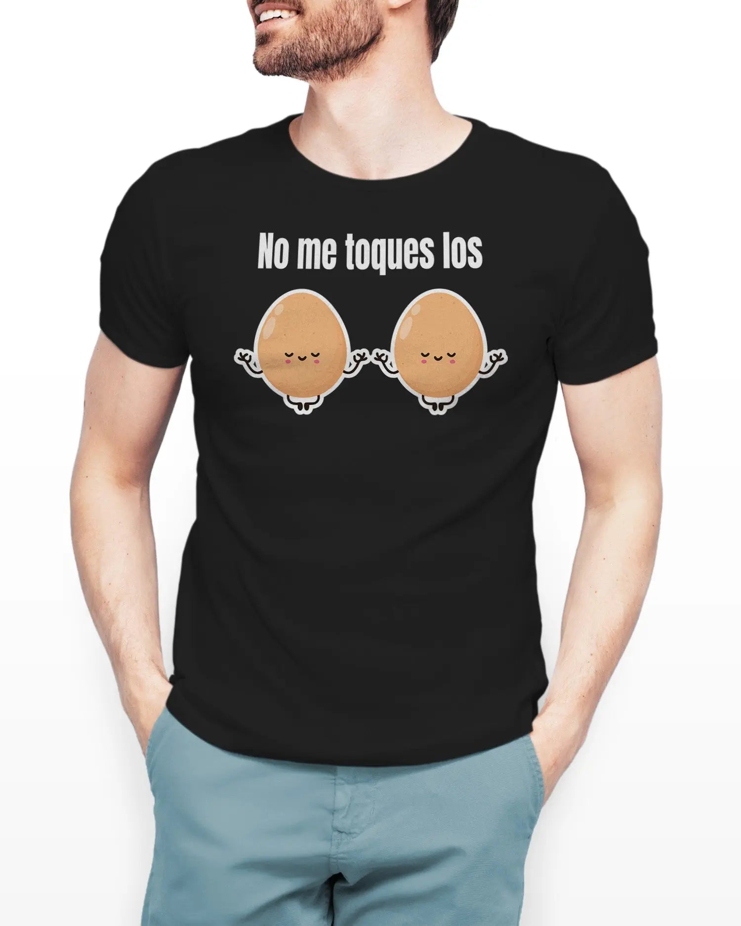 Camiseta de Manga Corta -  No me toques los Huevos  - 100% Algodón Home & Living