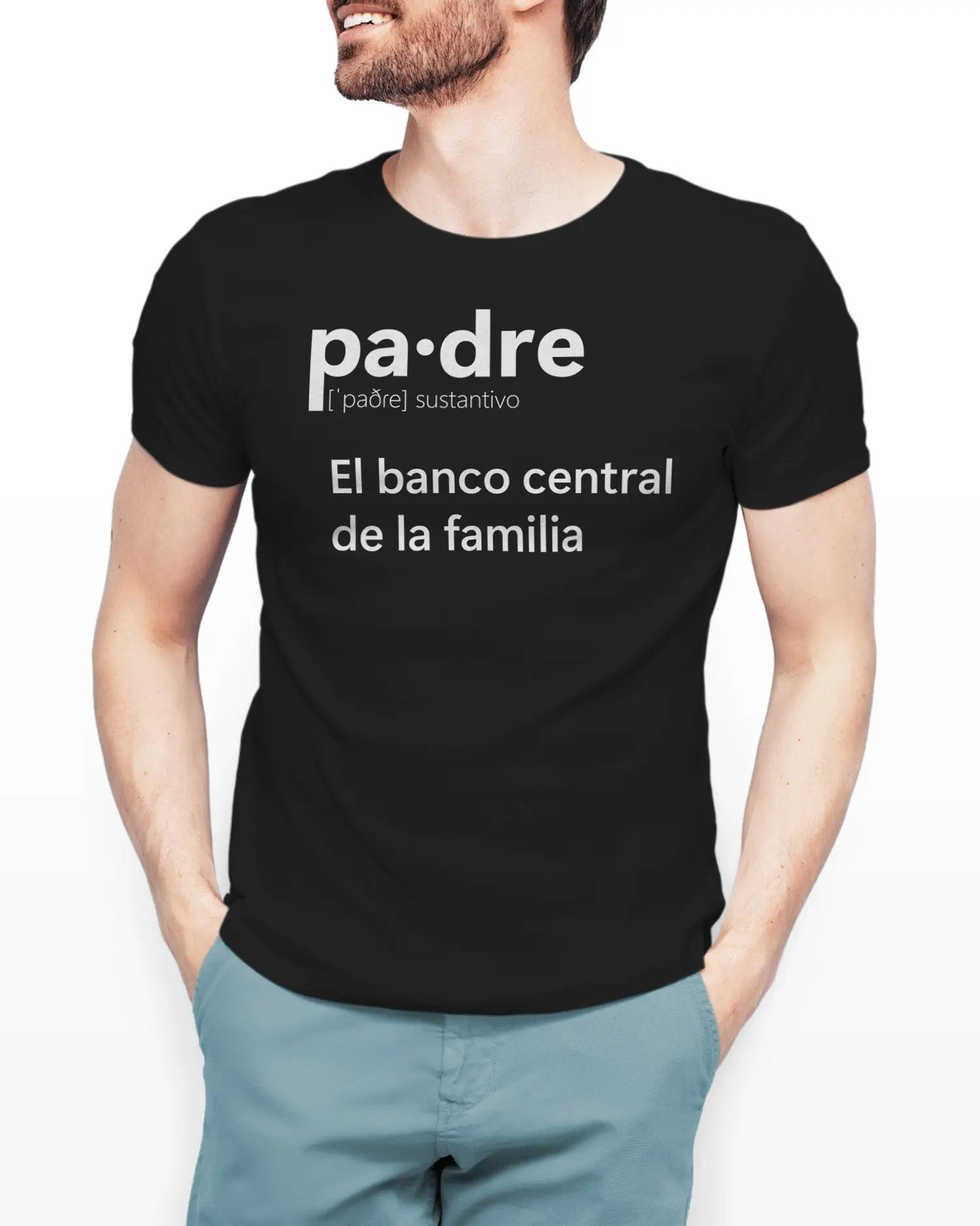 Camiseta de Manga Corta -  Padre, el Banco Central de la Familia  - 100% Algodón Home & Living